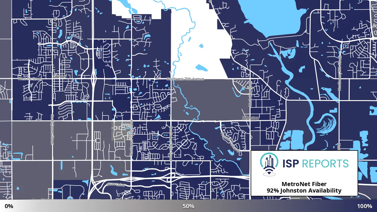Johnston, IA map of internet availability