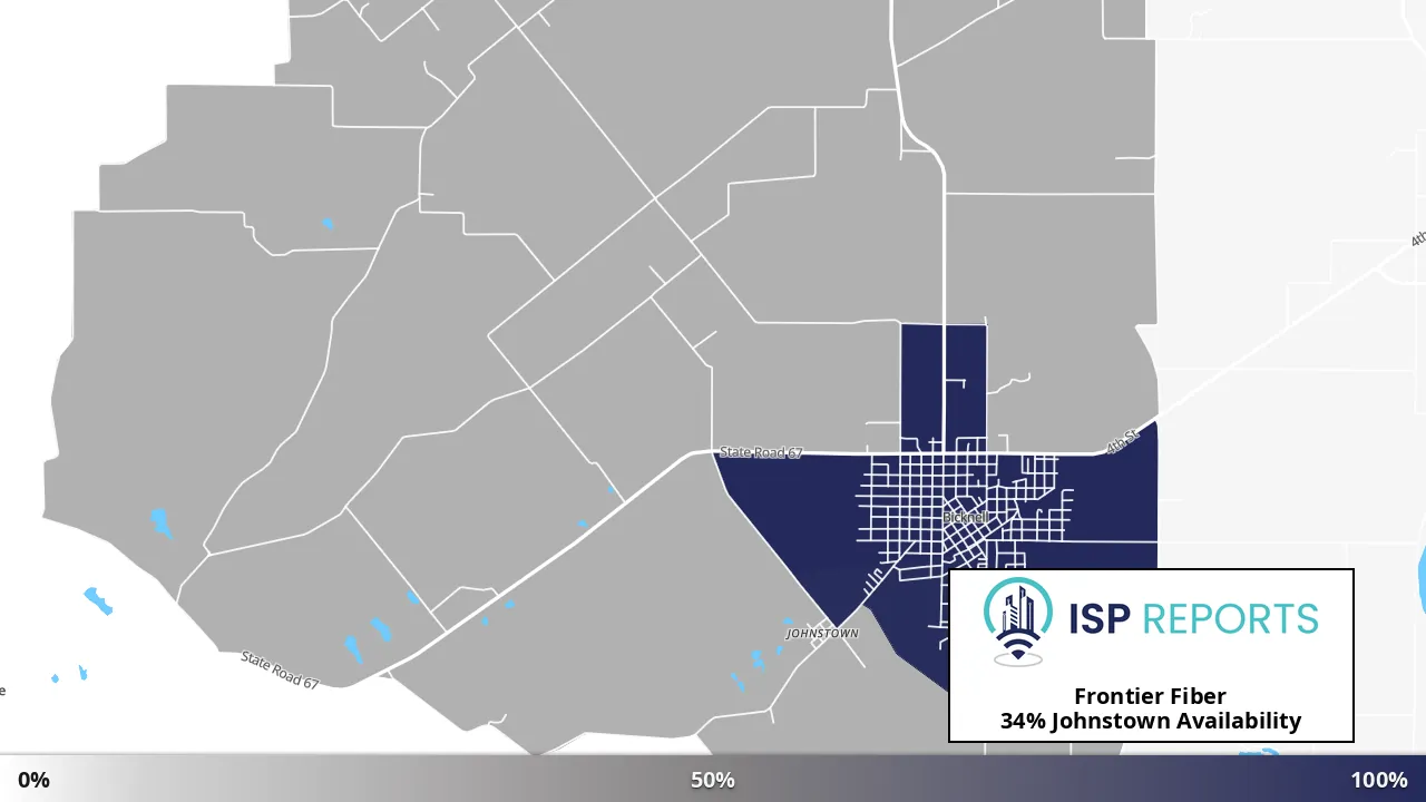 Johnstown, IN map of internet availability