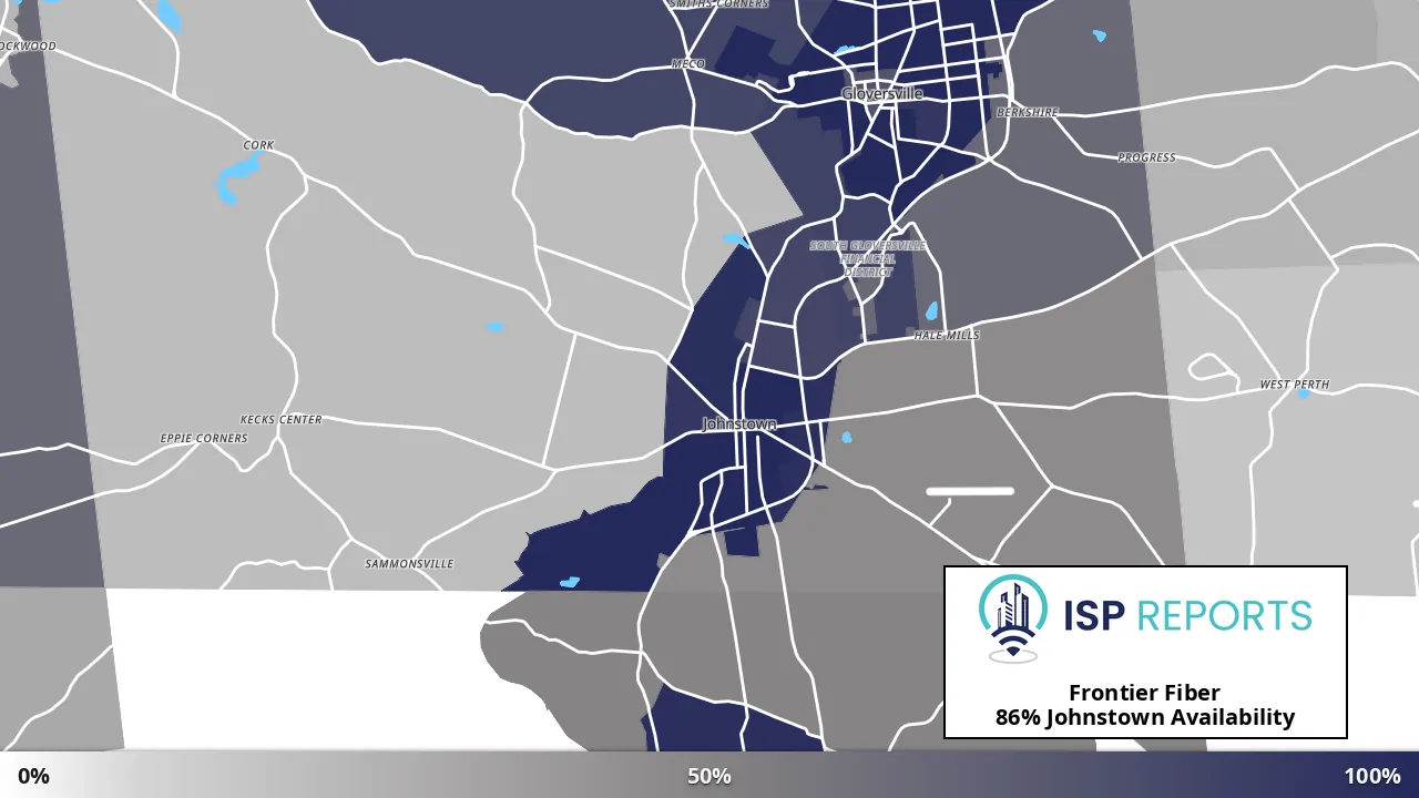 Johnstown, NY map of internet availability