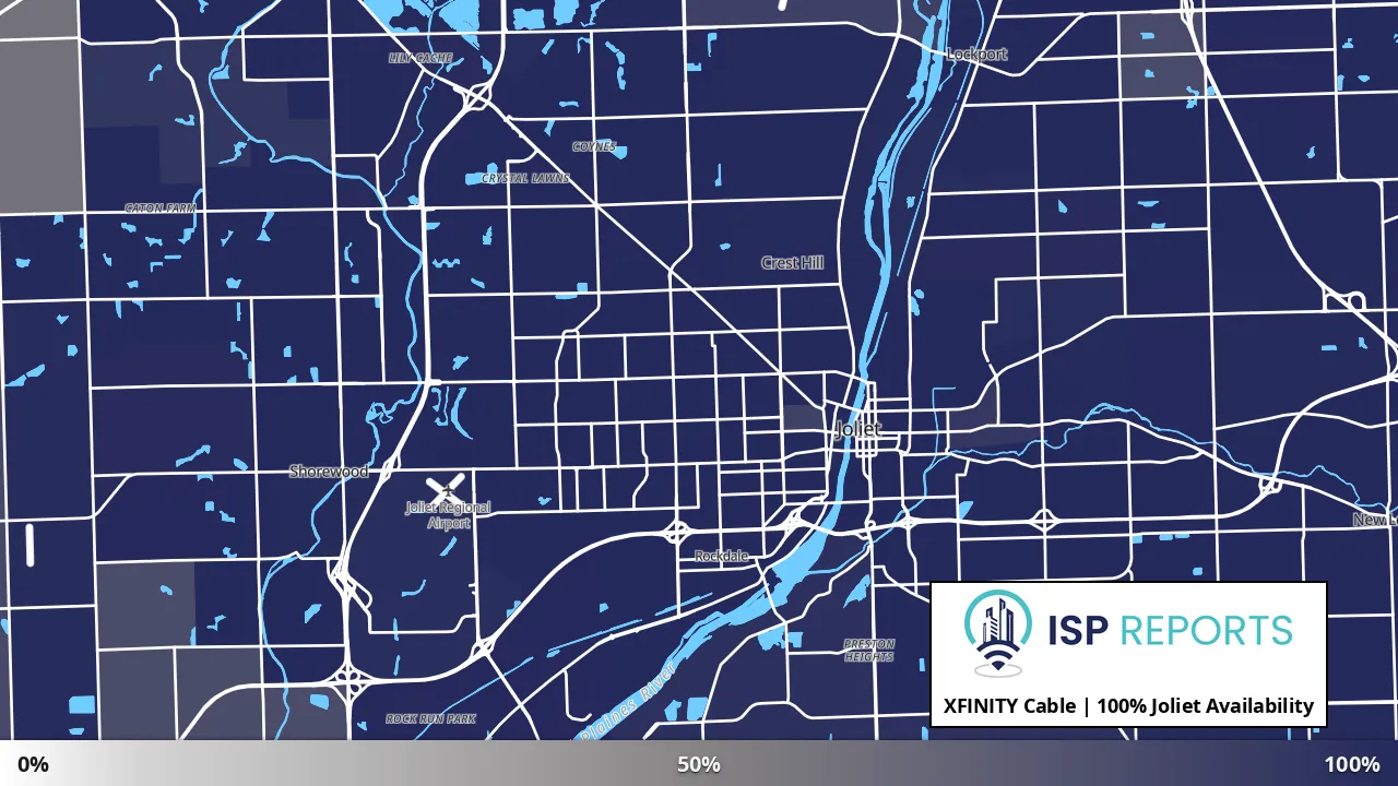 Joliet, IL map of internet availability