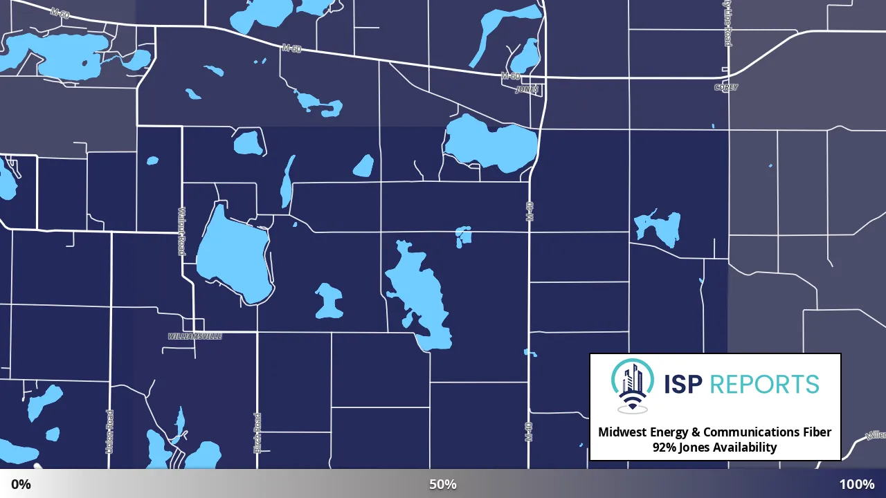 Jones, MI map of internet availability