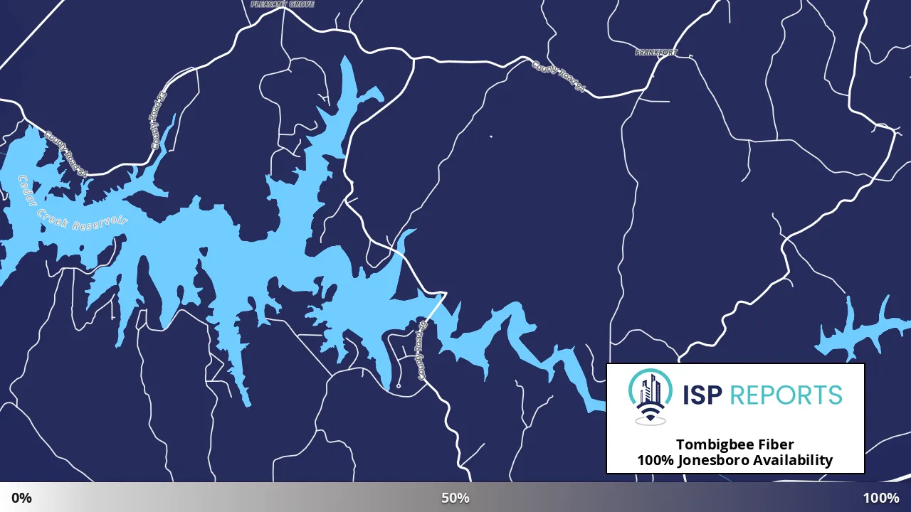 Jonesboro, AL map of internet availability