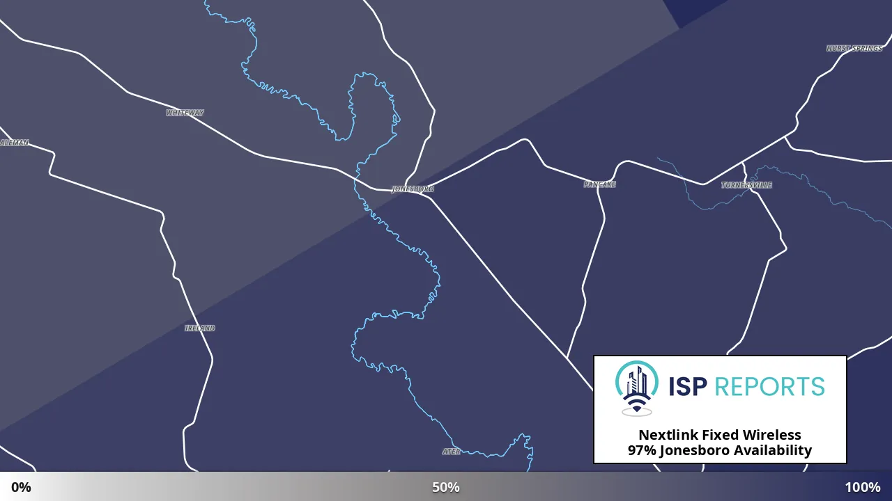 Jonesboro, TX map of internet availability