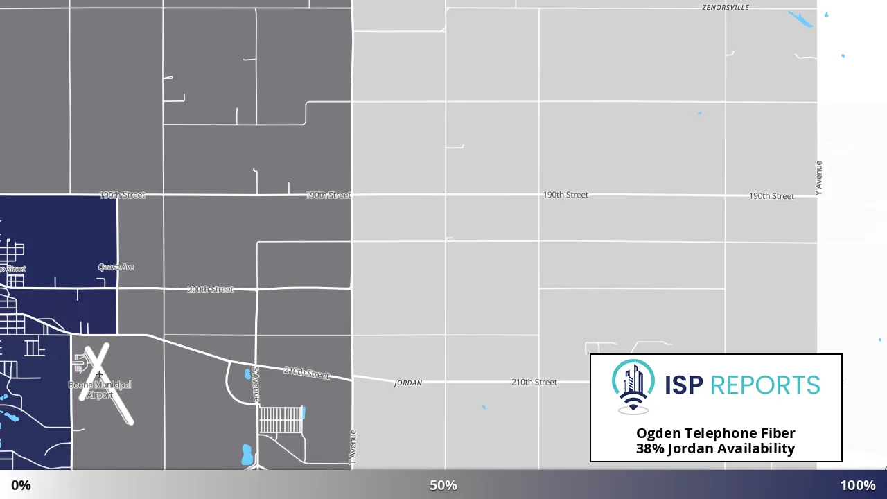Jordan, IA map of internet availability
