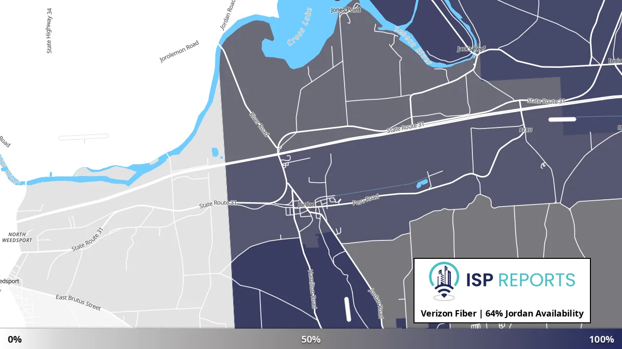 Jordan, NY map of internet availability