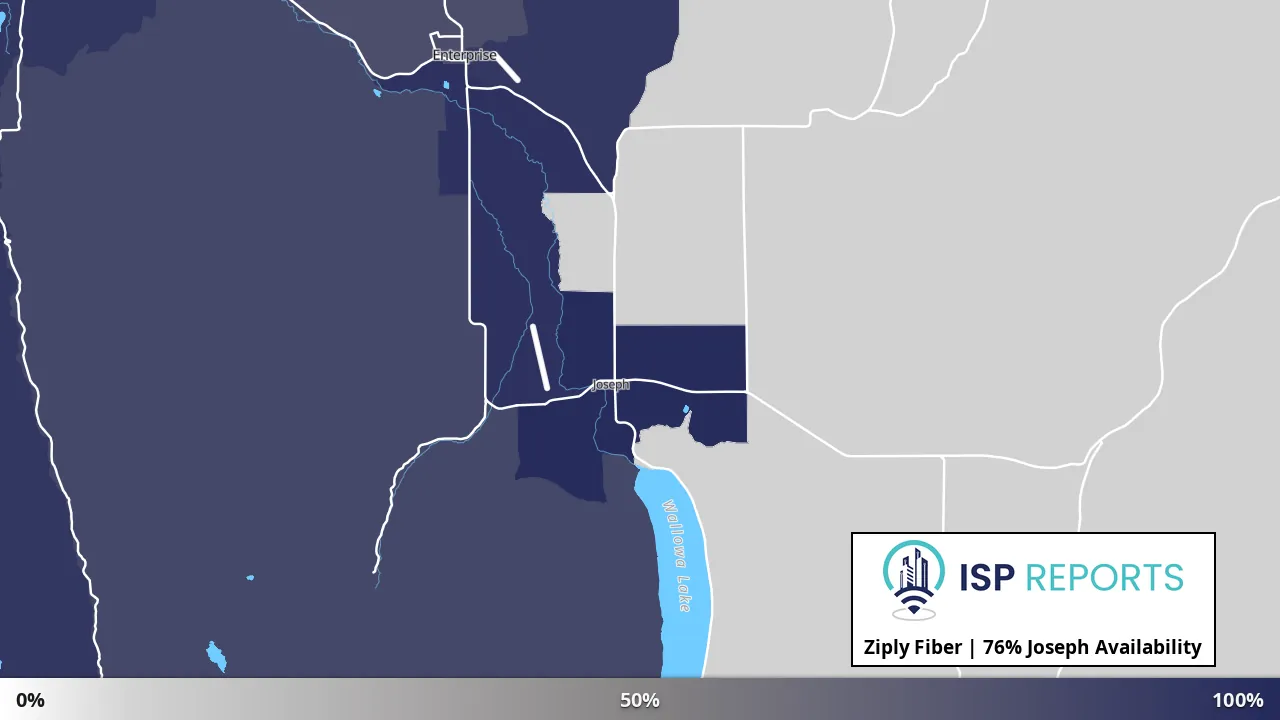 Joseph, OR map of internet availability