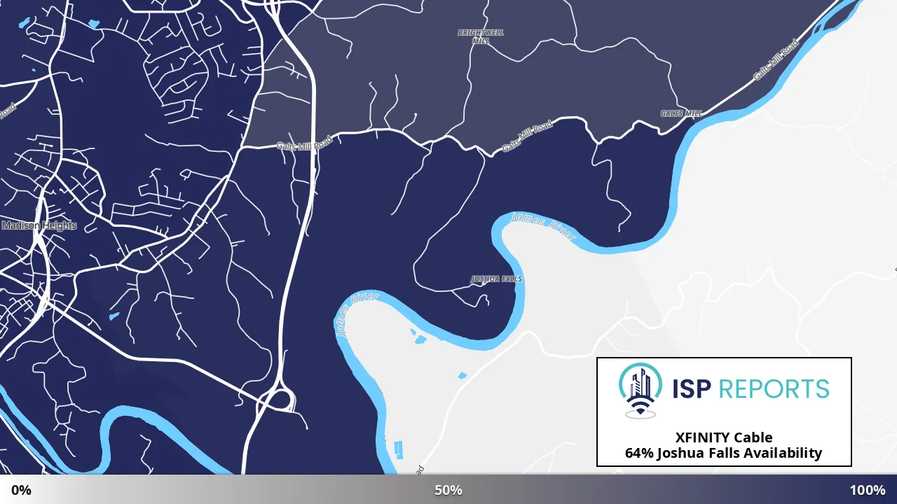 Joshua Falls, VA map of internet availability