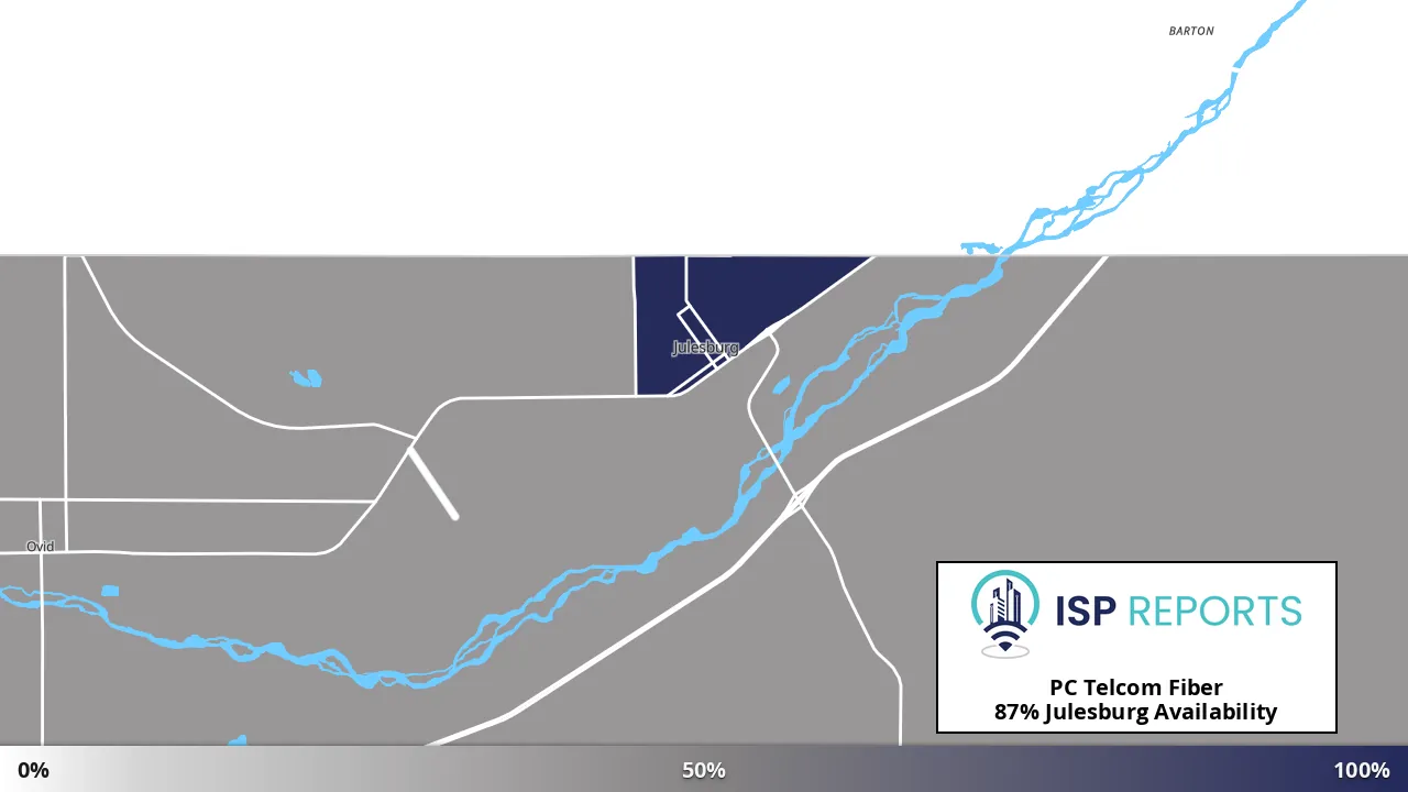 Julesburg, CO map of internet availability