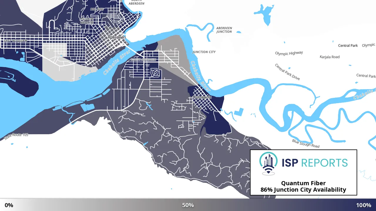Junction City, WA map of internet availability