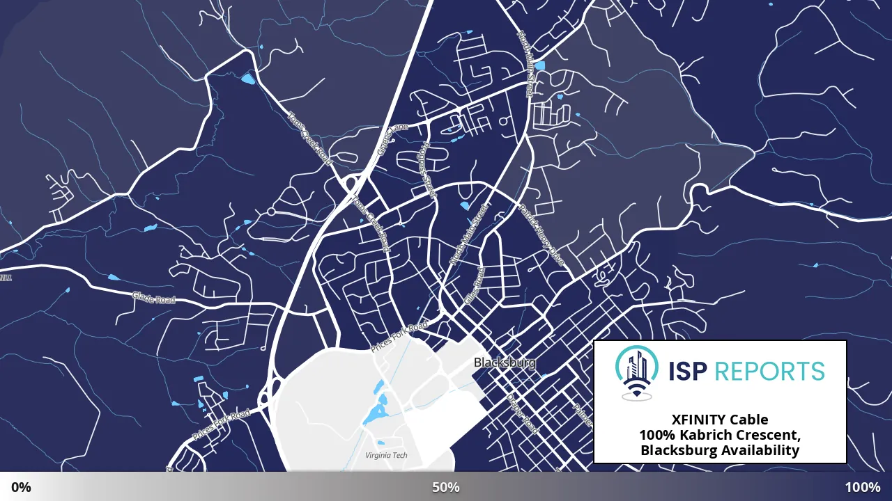 Kabrich Crescent, Blacksburg, VA map of internet availability