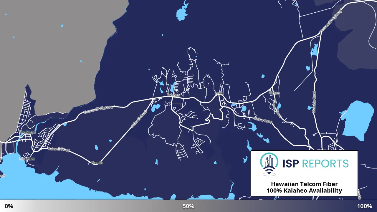 Kalaheo, HI map of internet availability