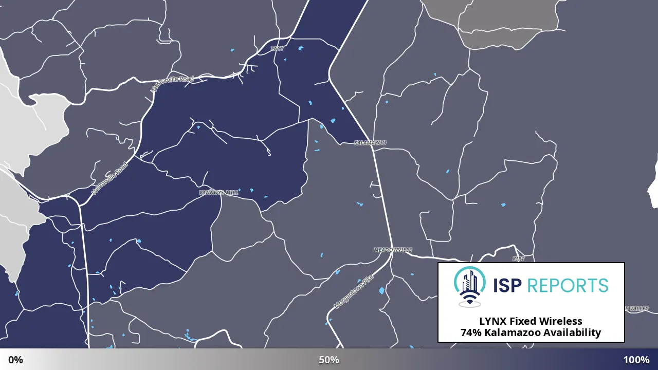 Kalamazoo, WV map of internet availability