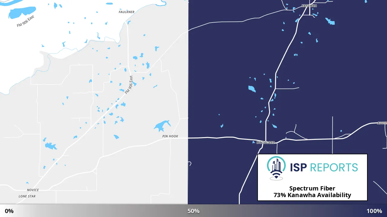 Kanawha, TX map of internet availability