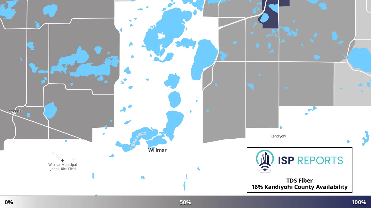 Kandiyohi County, MN map of internet availability