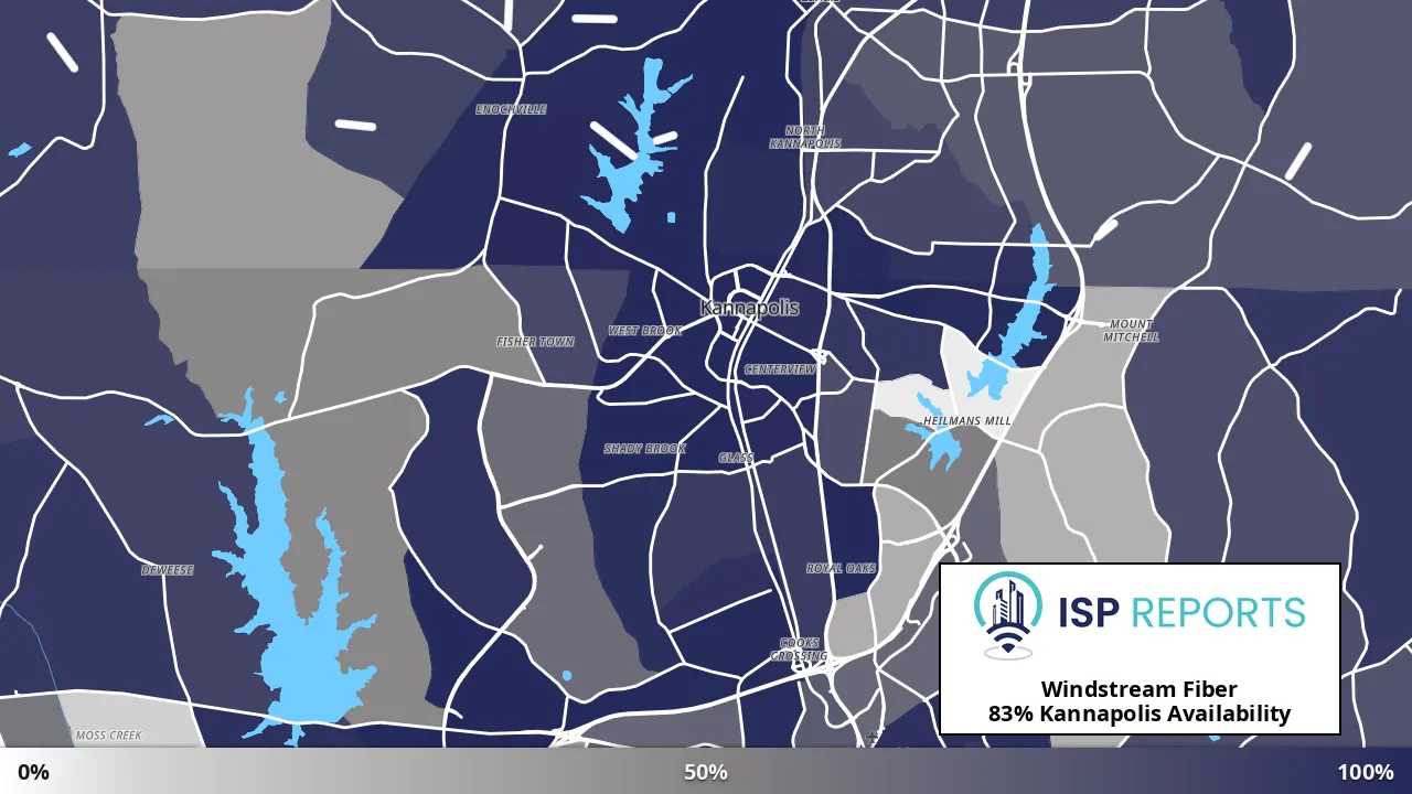 Kannapolis, NC map of internet availability