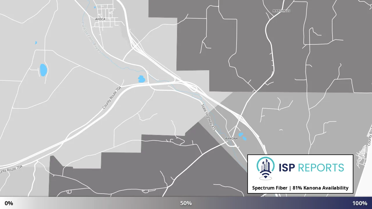 Kanona, NY map of internet availability