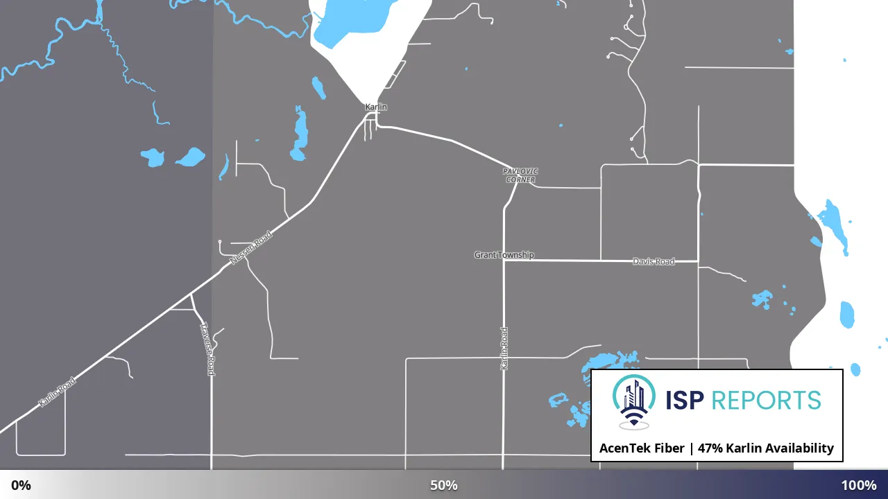 Karlin, MI map of internet availability
