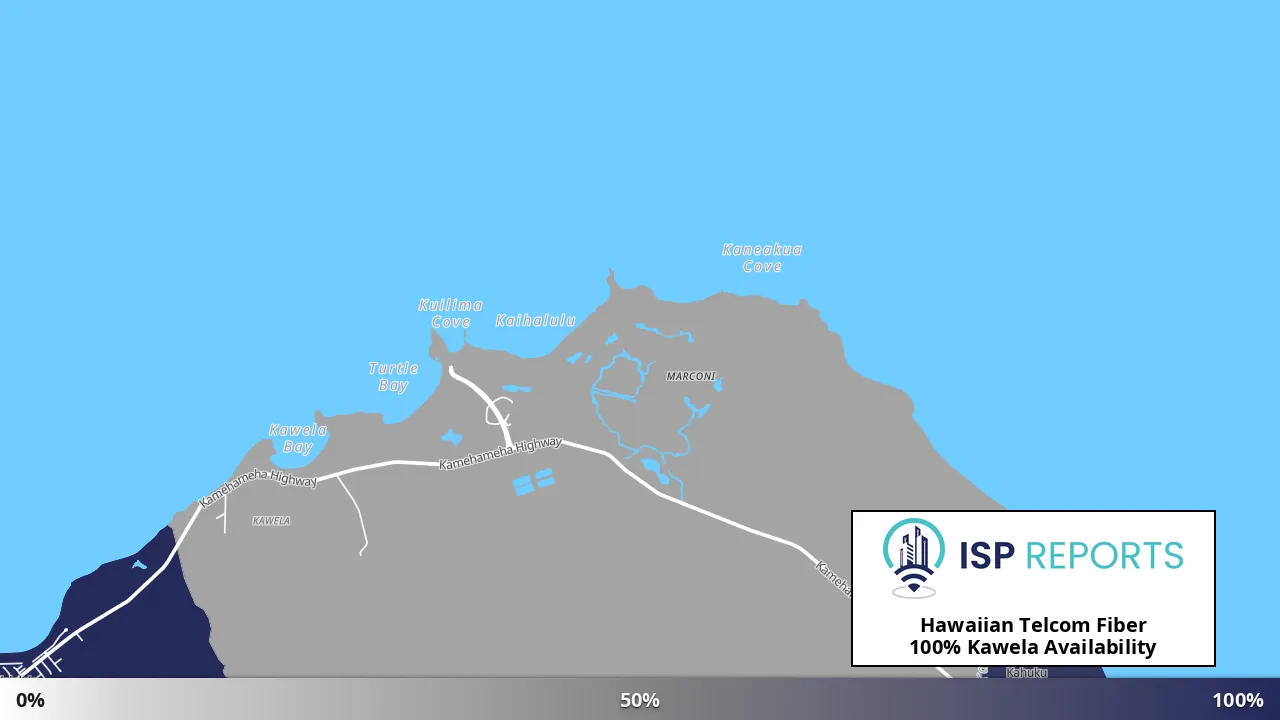 Kawela, HI map of internet availability