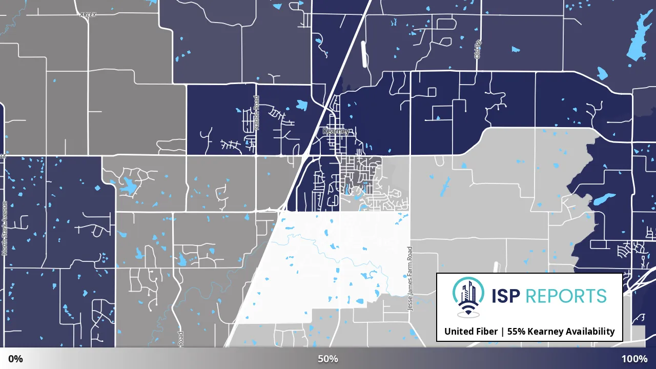 Kearney, MO map of internet availability