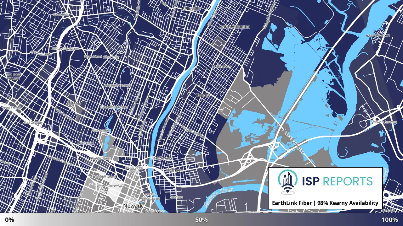 Kearny, NJ map of internet availability
