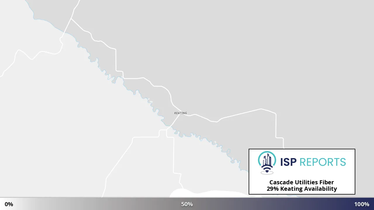 Keating, OR map of internet availability
