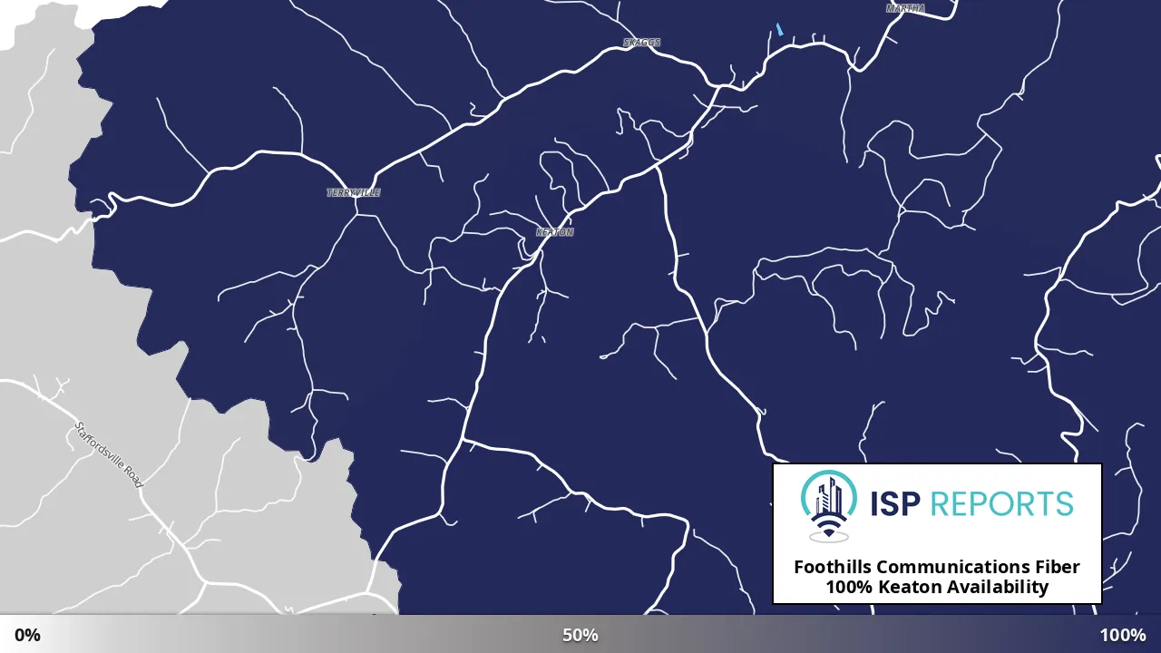 Keaton, KY map of internet availability