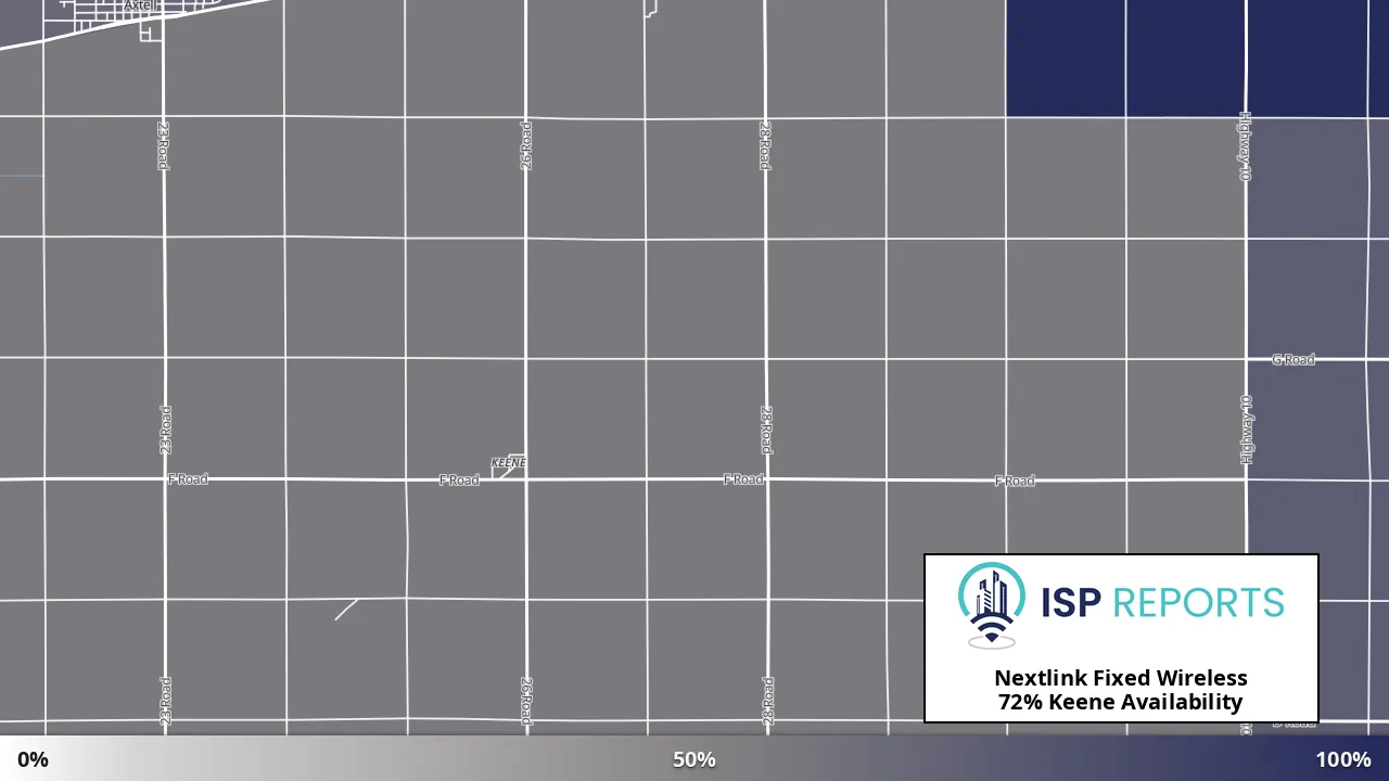 Keene, NE map of internet availability