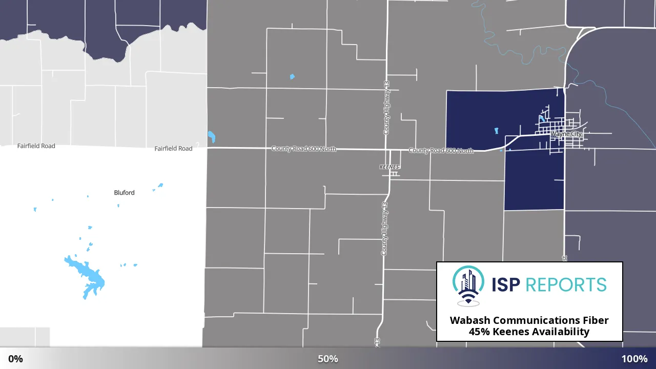 Keenes, IL map of internet availability