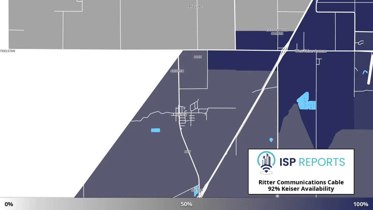 Keiser, AR map of internet availability