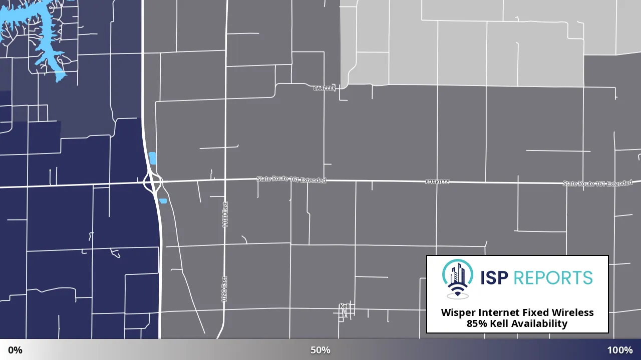 Kell, IL map of internet availability