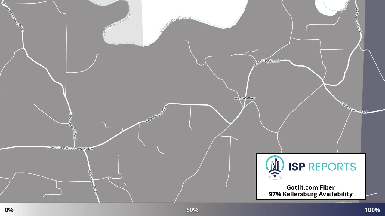 Kellersburg, PA map of internet availability