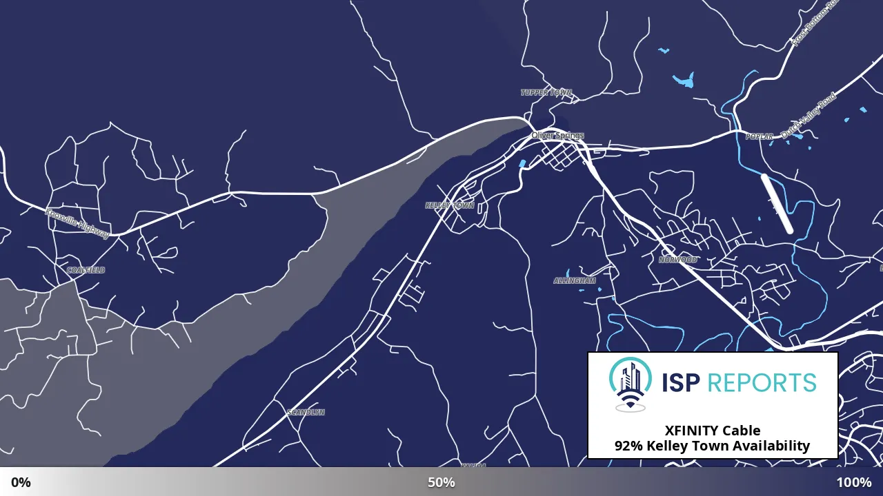 Kelley Town, TN map of internet availability