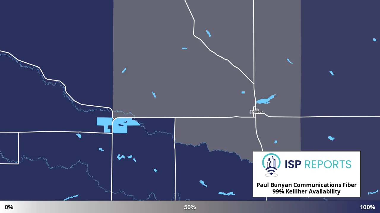 Kelliher, MN map of internet availability