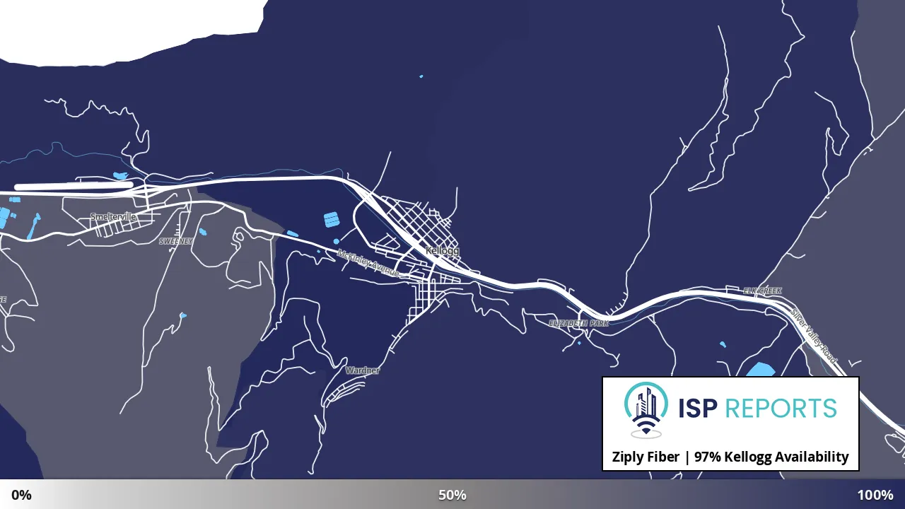 Kellogg, ID map of internet availability