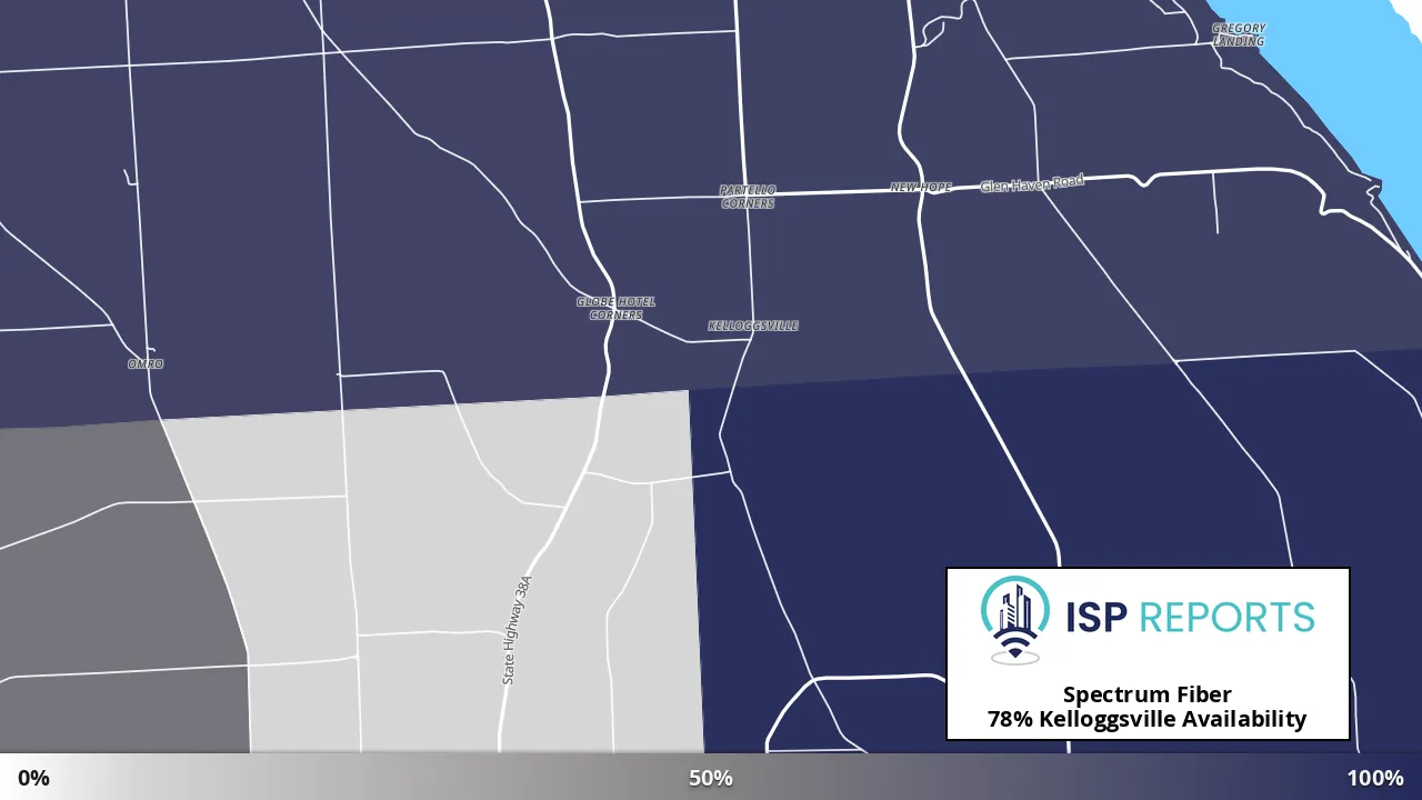 Kelloggsville, NY map of internet availability