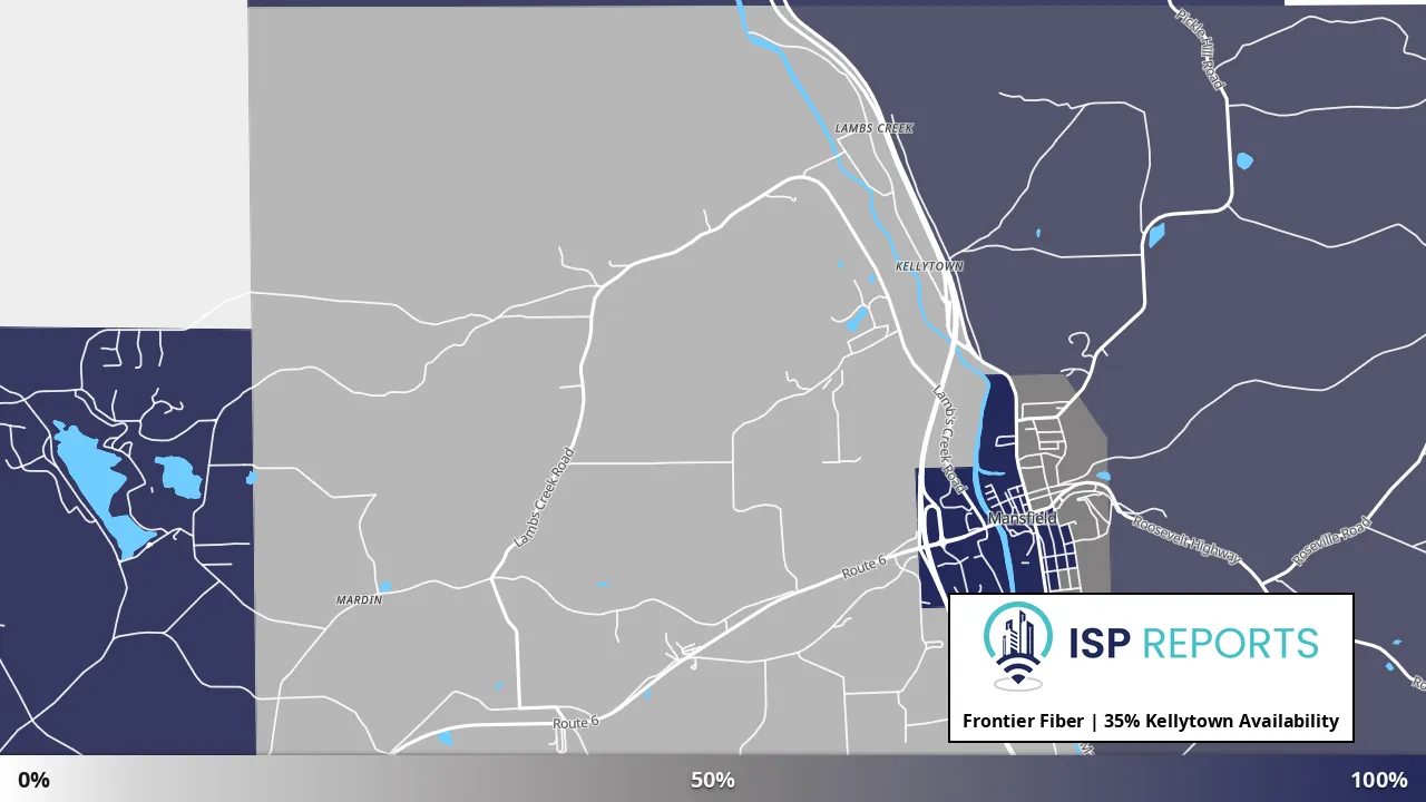 Kellytown, PA map of internet availability