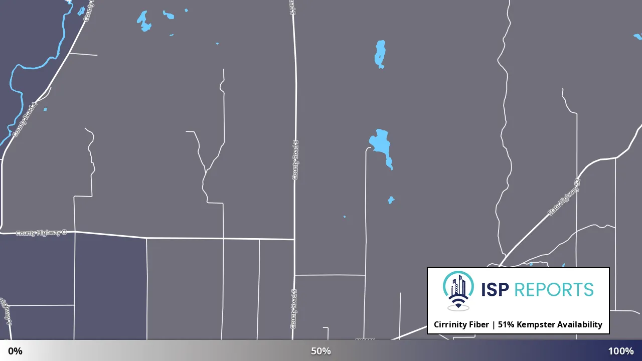 Kempster, WI map of internet availability