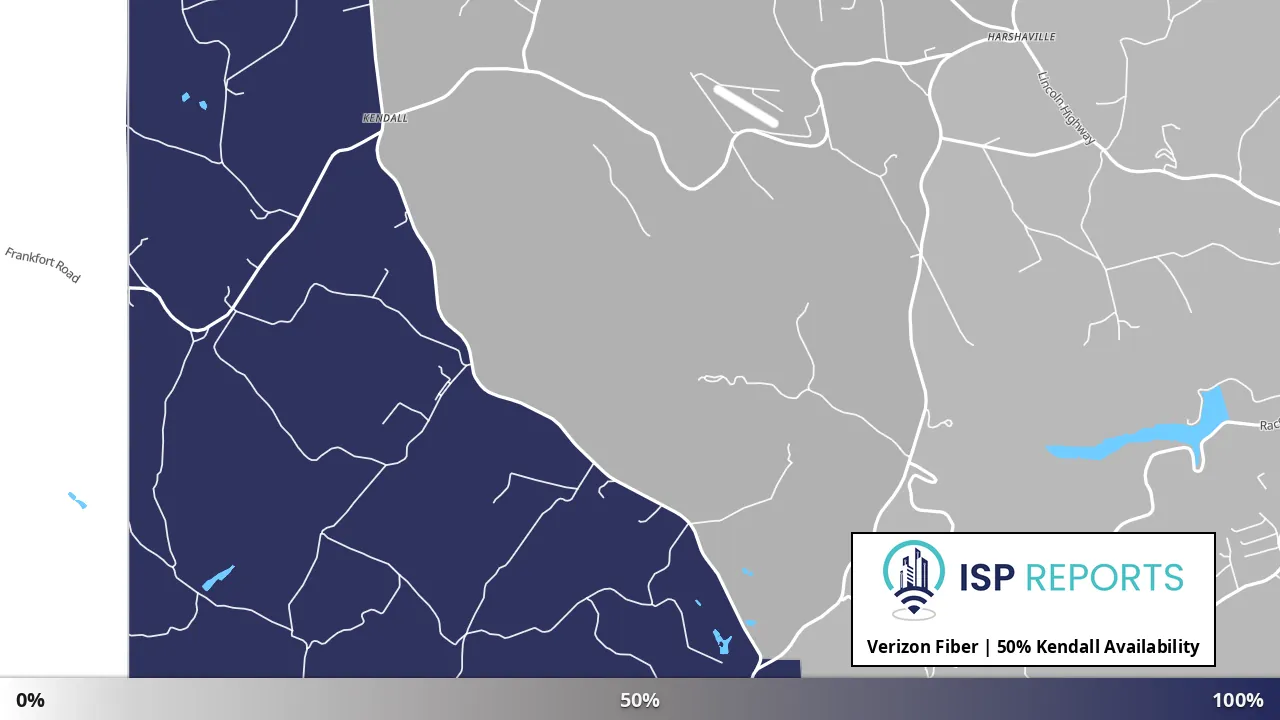 Kendall, PA map of internet availability