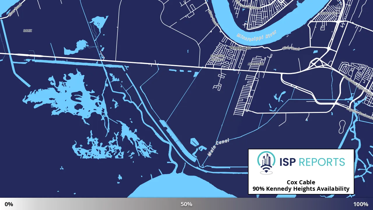 Kennedy Heights, LA map of internet availability