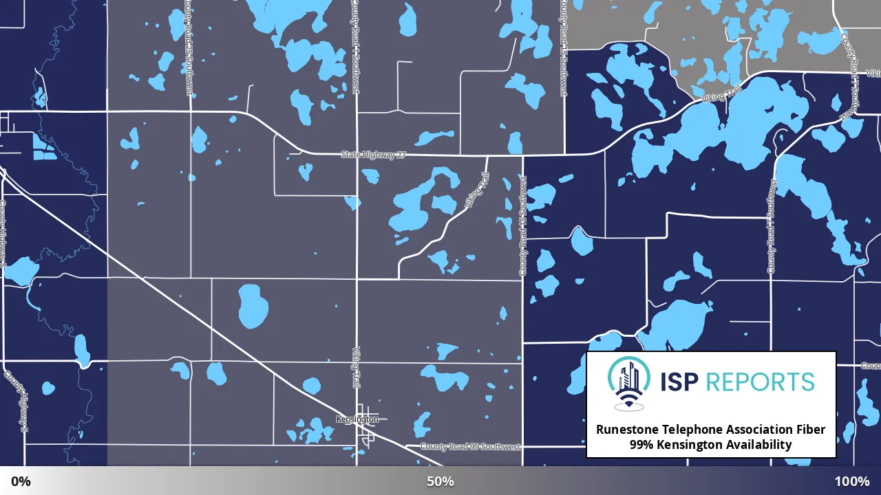 Kensington, MN map of internet availability