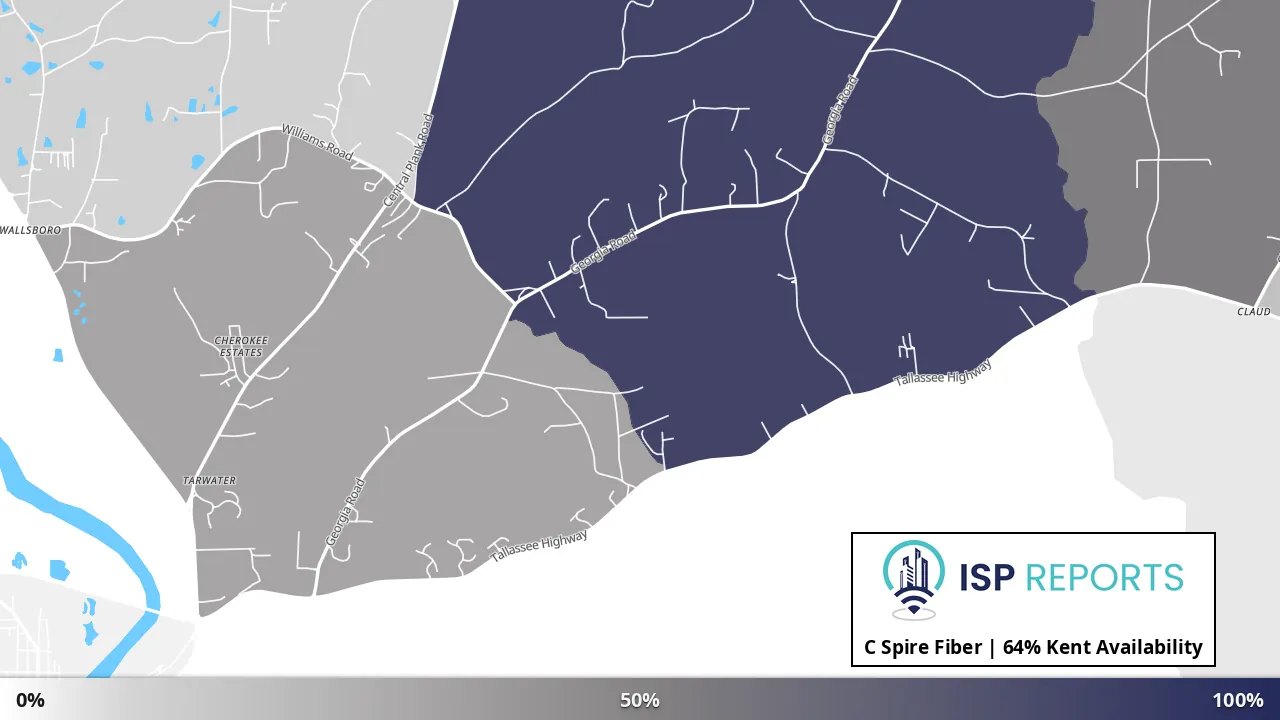 Kent, AL map of internet availability
