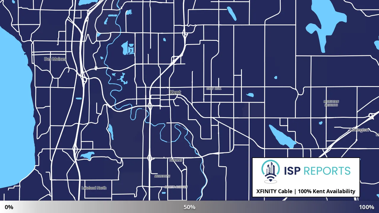Kent, WA map of internet availability