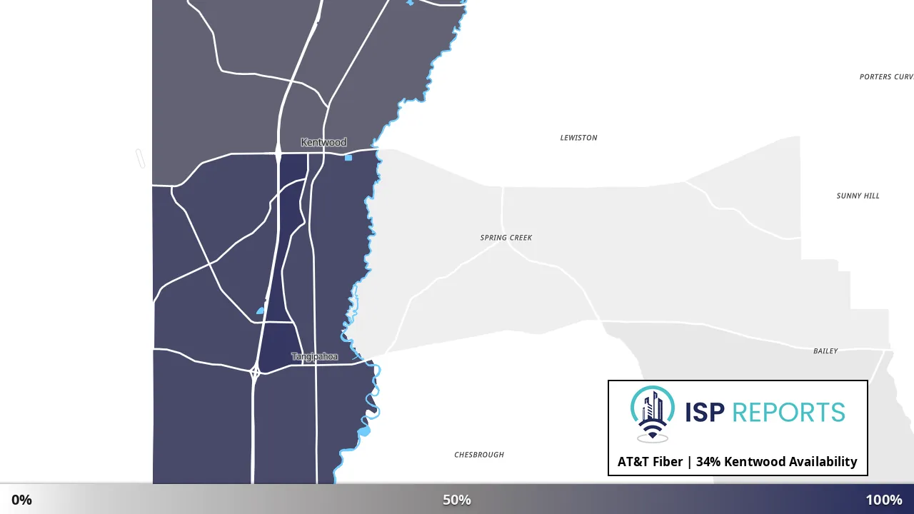 Kentwood, LA map of internet availability