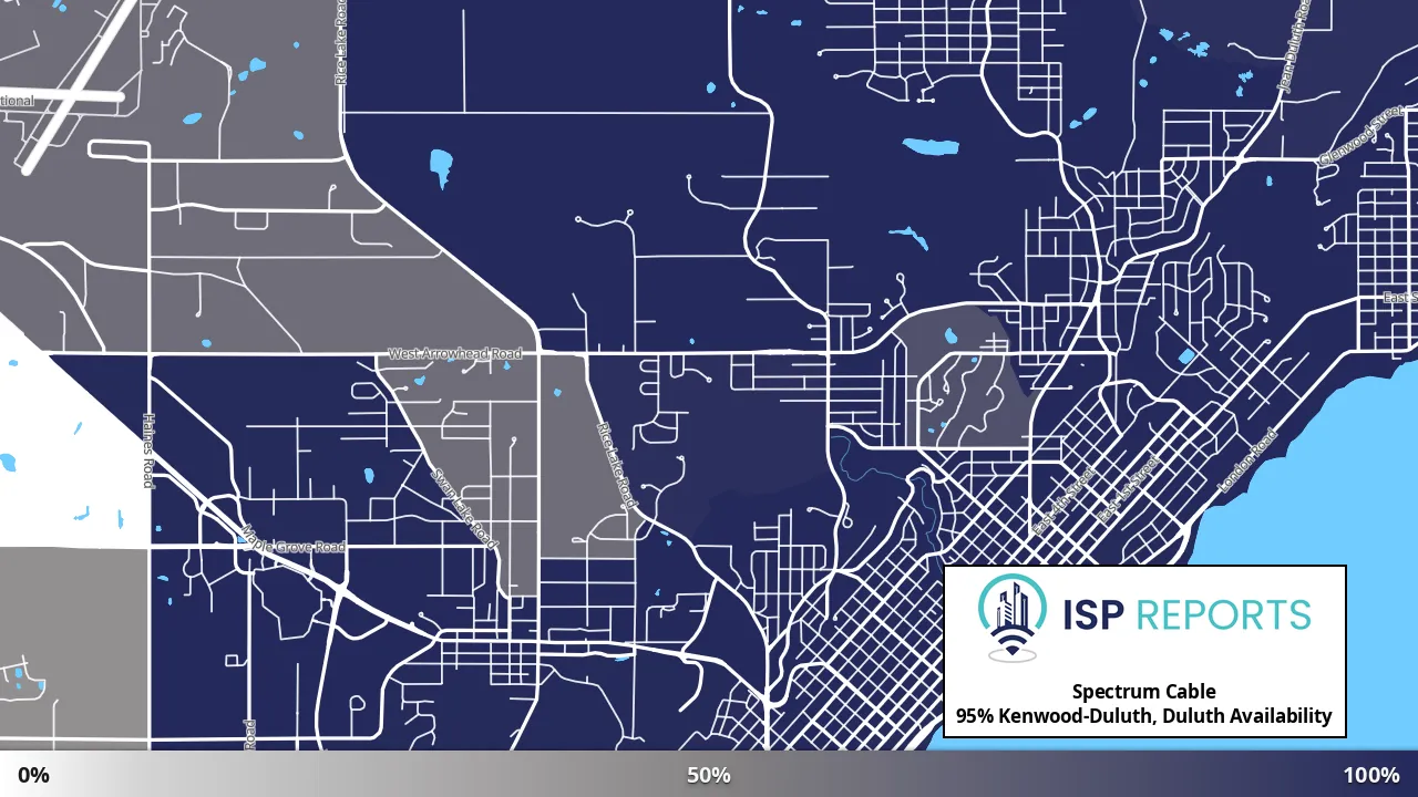 Kenwood-Duluth, Duluth, MN map of internet availability