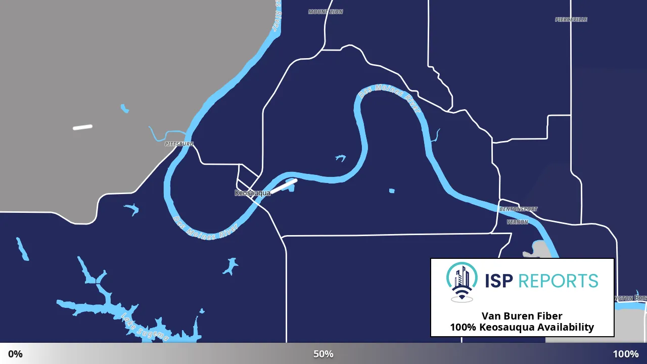 Keosauqua, IA map of internet availability