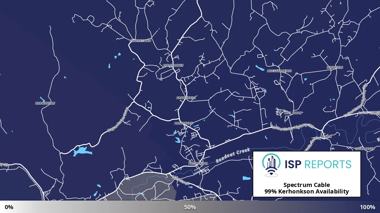 Kerhonkson, NY map of internet availability