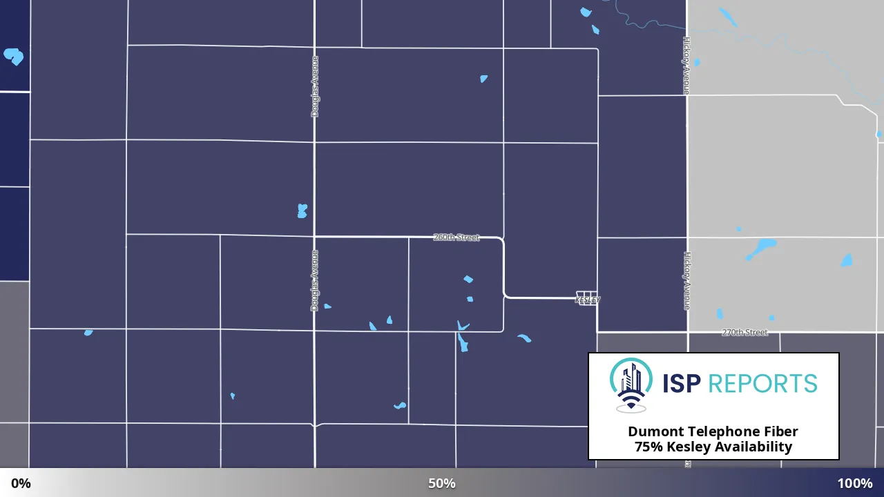 Kesley, IA map of internet availability