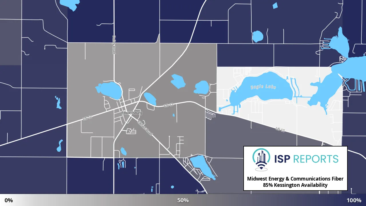 Kessington, MI map of internet availability