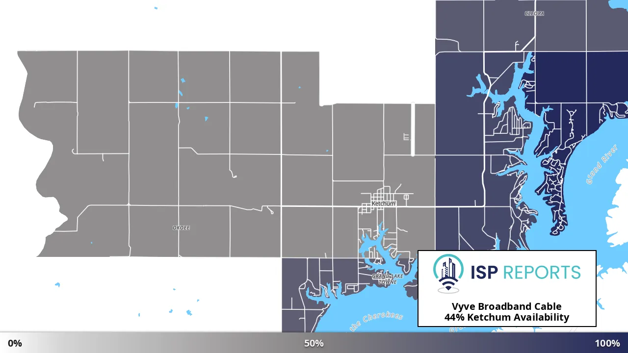 Ketchum, OK map of internet availability