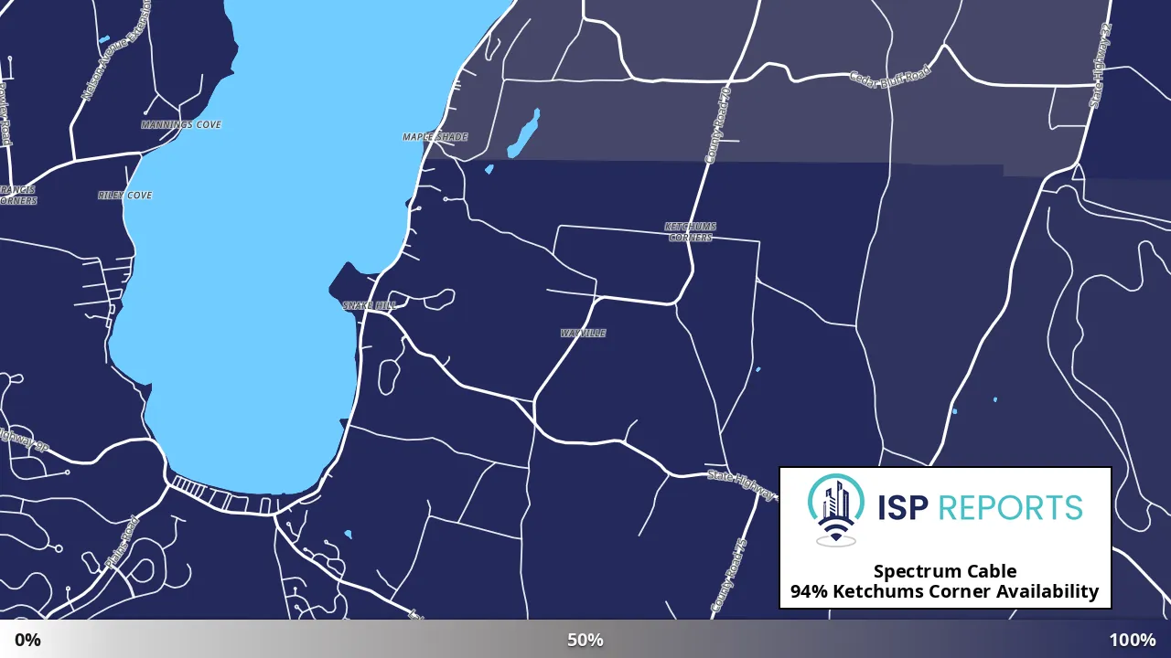 Ketchums Corner, NY map of internet availability